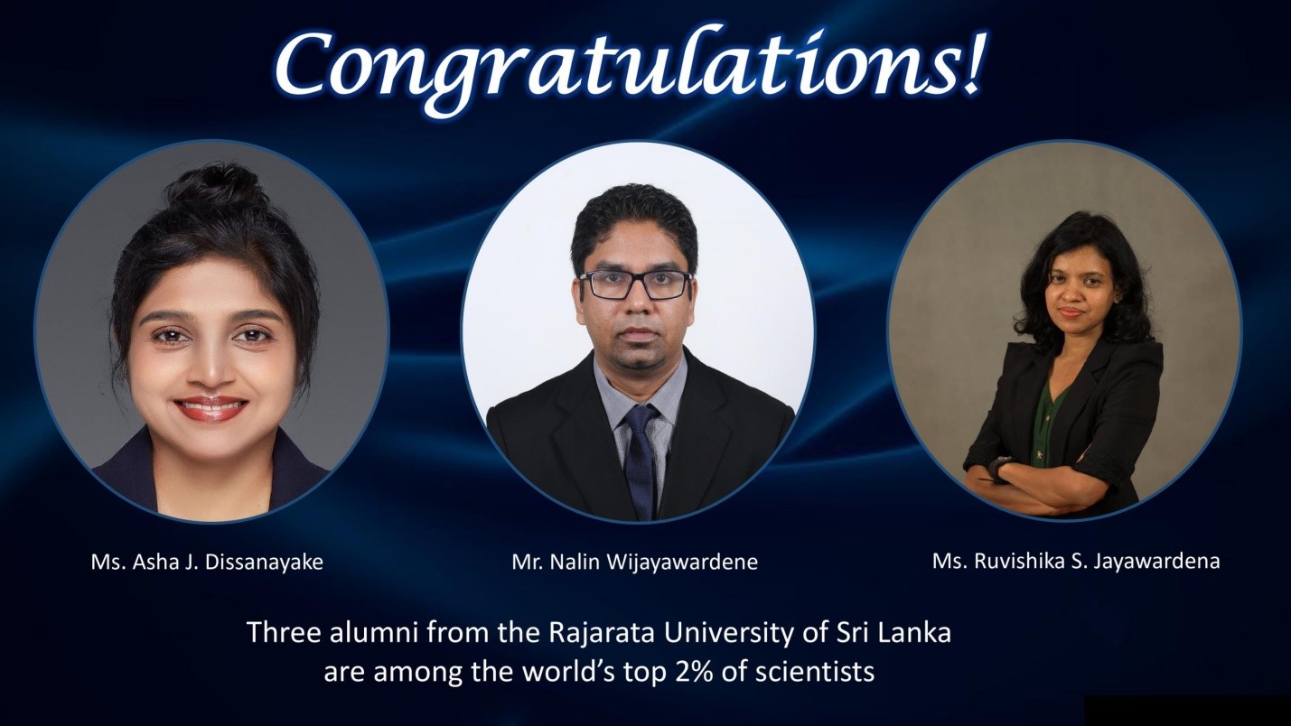 Three alumni from Faculty of Applied Sciences, Rajarata University of